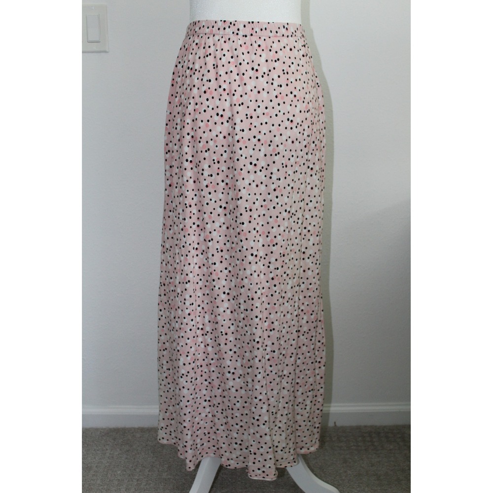VTG Pink Polka Dot 2 Piece Set Button‎ Front Top & Maxi Skirt Women's Small - Picture 8 of 16
